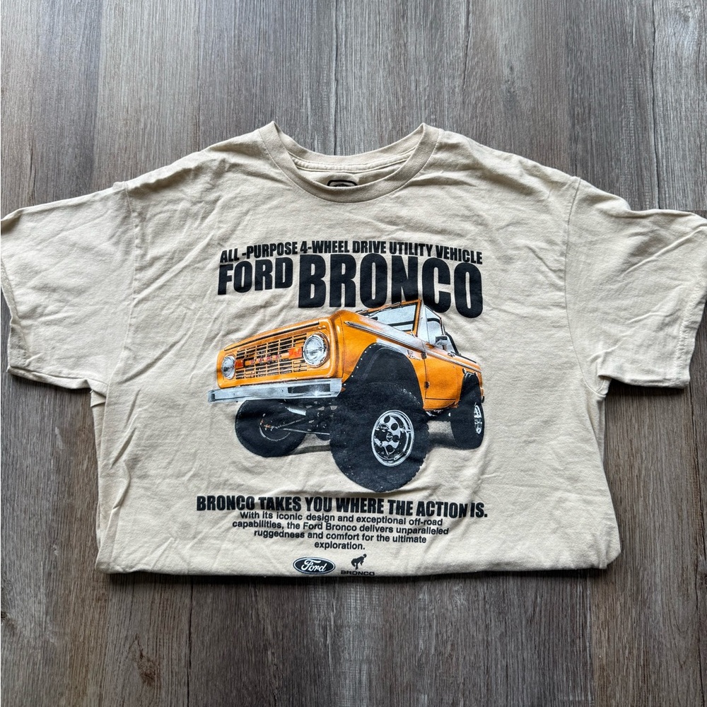 Hybrid Apparel Men’s Tan Ford Bronco T-Shirt - Picture 4 of 9